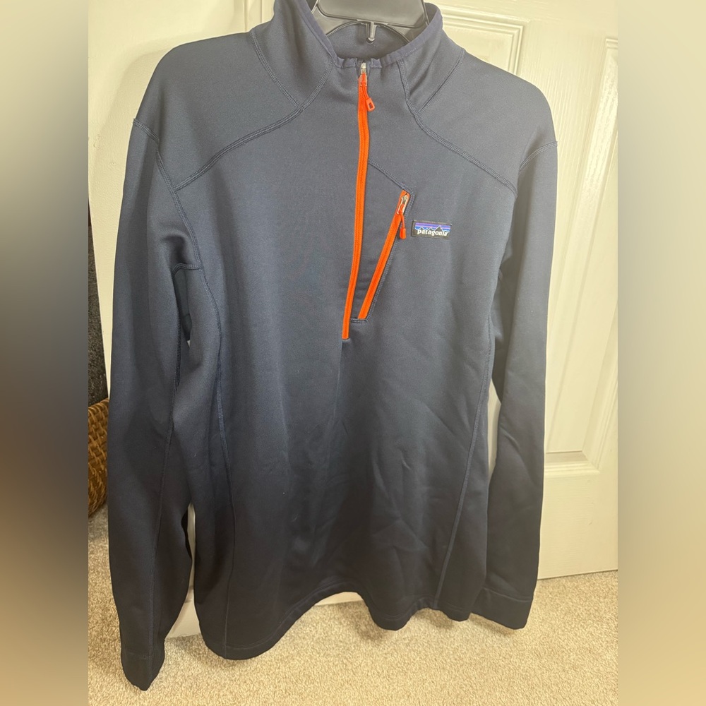 Patagonia Men's Jacket in Navy and Orange